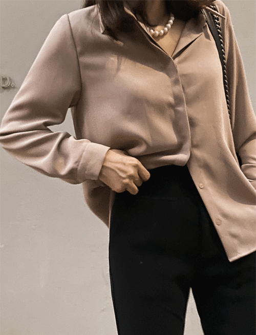 티르 베이직 셔츠블라우스-4color,감성이 담긴 베이직 무드-실키하고 부드러운 촉감-깔끔,멋스러운 히든버튼 클로징