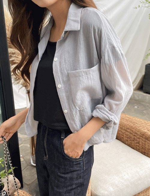 멜리 데일리 크롭셔츠-4color, 세련된 핏감-얇고 시원해 간절기에도~ 긴팔셔츠