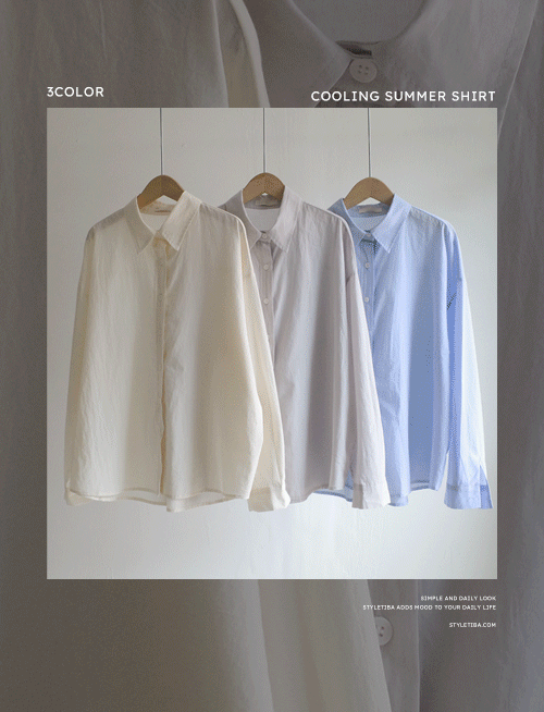 본스 쿨링썸머 셔츠-3color,은근한 시스루로 매력적-무드있는 셔츠